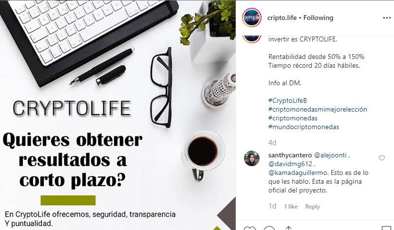 cryptolife5 - 🔎 Publicaciones en las redes - ¿Scam?