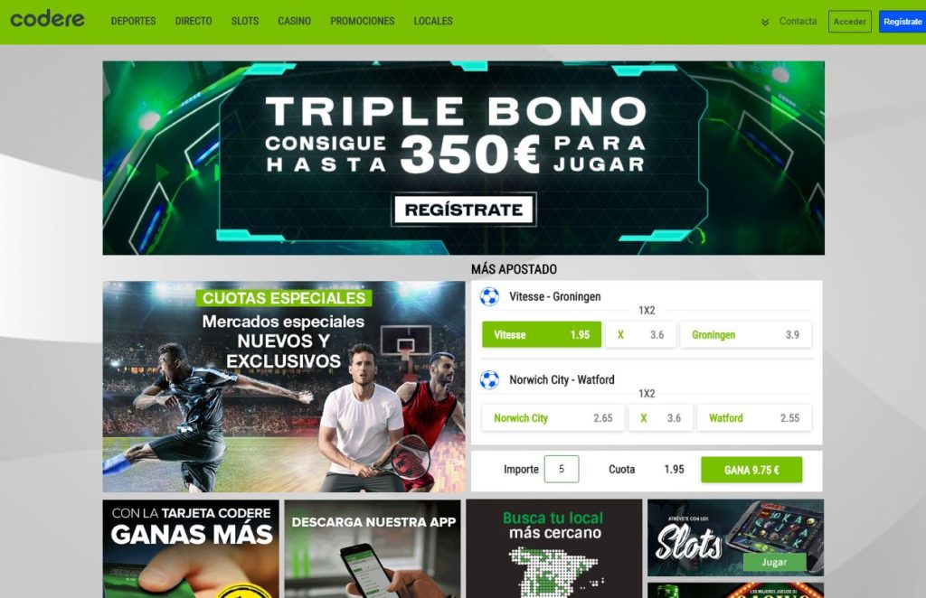 codere1 1024x662 - 🏀Lista de las mejoras casas de apuestas