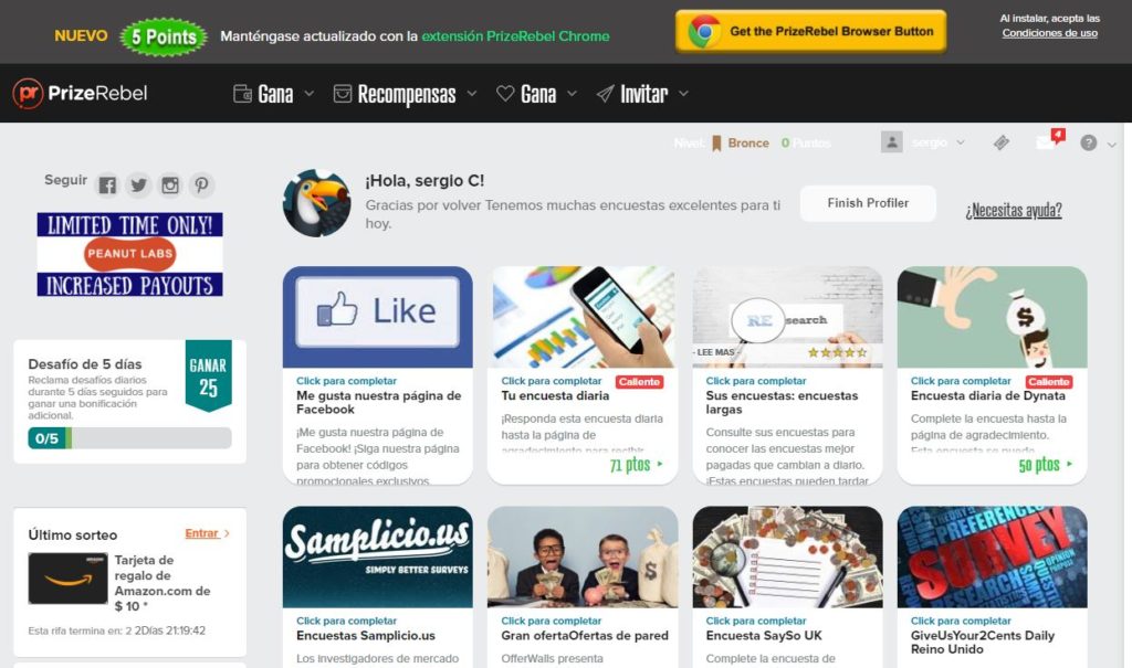 prizerebel1 1024x605 - 📝 PrizeRebel - Plataforma de encuestas y tareas