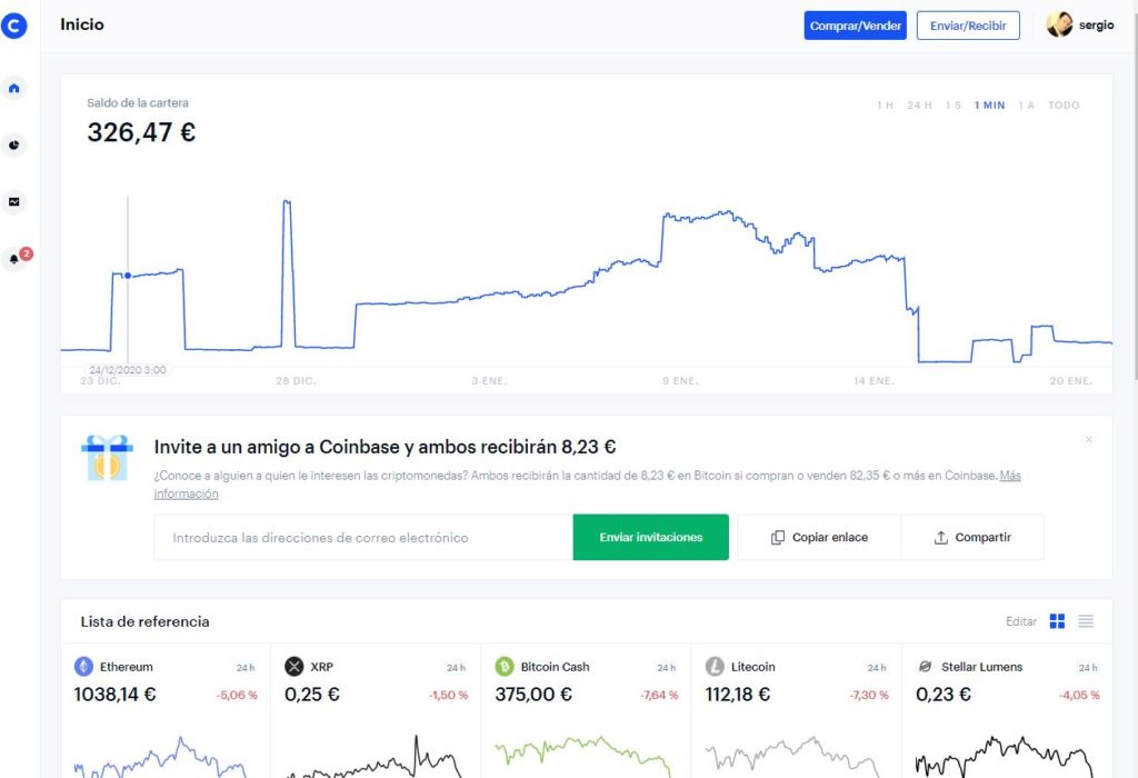 coinbase panel 1024x700 - ¿Cuál es el mejor exchange de criptomonedas? Listado top 15