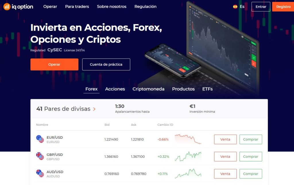 iqoption pagina principal 1024x647 - ⭐IQ Option - Revisión completa y características principales