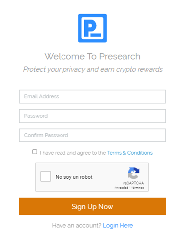 Formulario Registro Presearch - 🔎PRESEARCH – Como Conseguir Criptomonedas Gratis: GUÍA DEFINITIVA 2023