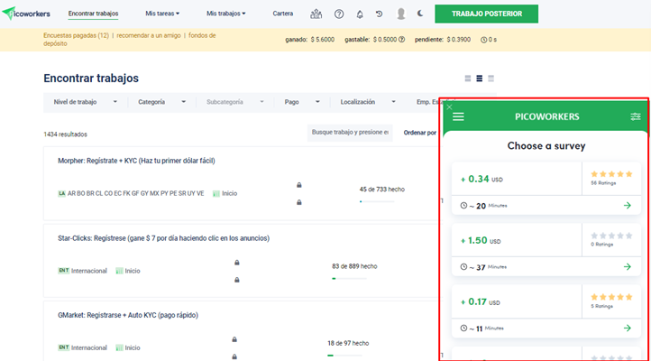 16 tabla de encuestas - 🚧 Picoworkers – Guía Completa y Experiencia Personal en 2021