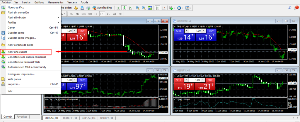 ABRIR NUEVA CUENTA 1024x416 - 📠 MetaTrader 4  – Guía de la Principal Plataforma Comercial de Forex