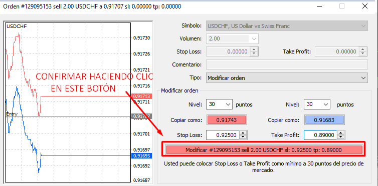 MODIFICAR ORDEN - 📠 MetaTrader 4  – Guía de la Principal Plataforma Comercial de Forex