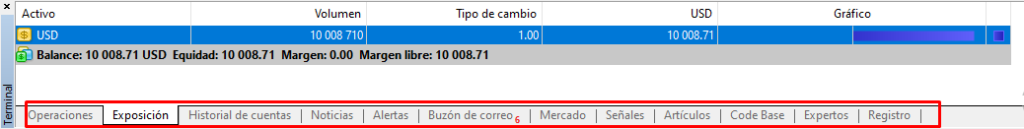 SECCION TERMINAL 1024x129 - 📠 MetaTrader 4  – Guía de la Principal Plataforma Comercial de Forex