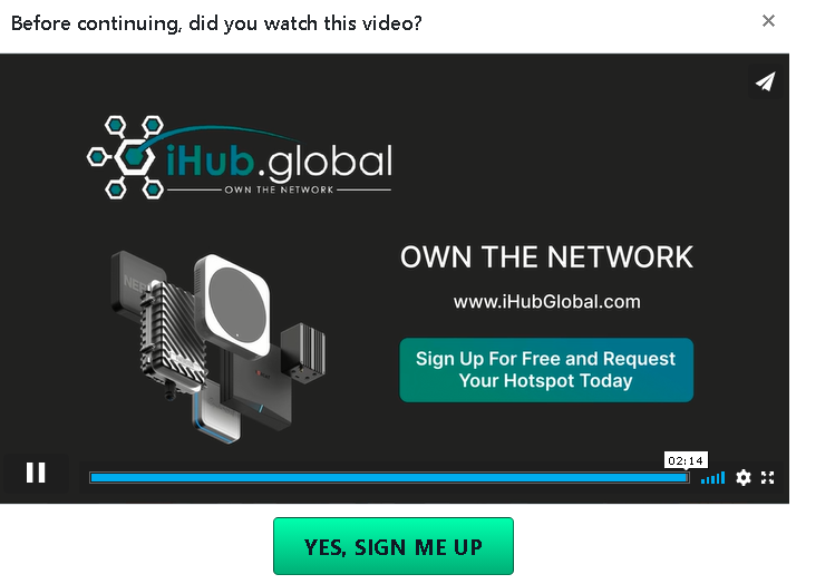 Yes sign me up - 📡 IHUB GLOBAL ¿Regala Hot Spot para MINAR CRIPTOMONEDA HNT?  ¿GRATIS?