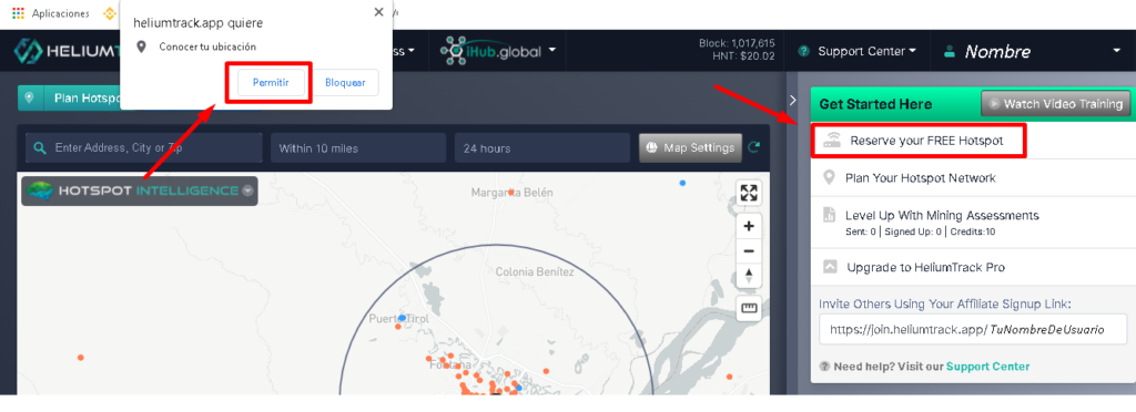 permitir heliumtrackapp 1024x372 - 📡 IHUB GLOBAL ¿Regala Hot Spot para MINAR CRIPTOMONEDA HNT?  ¿GRATIS?