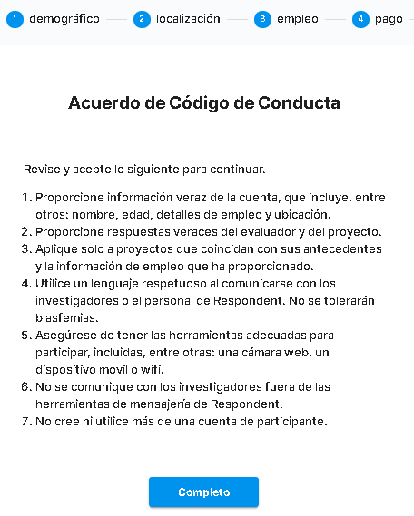 Acuerdo de Codigo de Conducta - 📚 Respondent io - ¿Ganar $100 por cada entrevista que respondas?