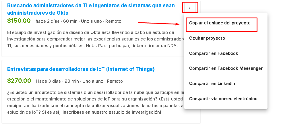 Copiar enlace del proyecto - 📚 Respondent io - ¿Ganar $100 por cada entrevista que respondas?