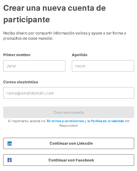 Crear una nueva cuenta de participante - 📚 Respondent io - ¿Ganar $100 por cada entrevista que respondas?