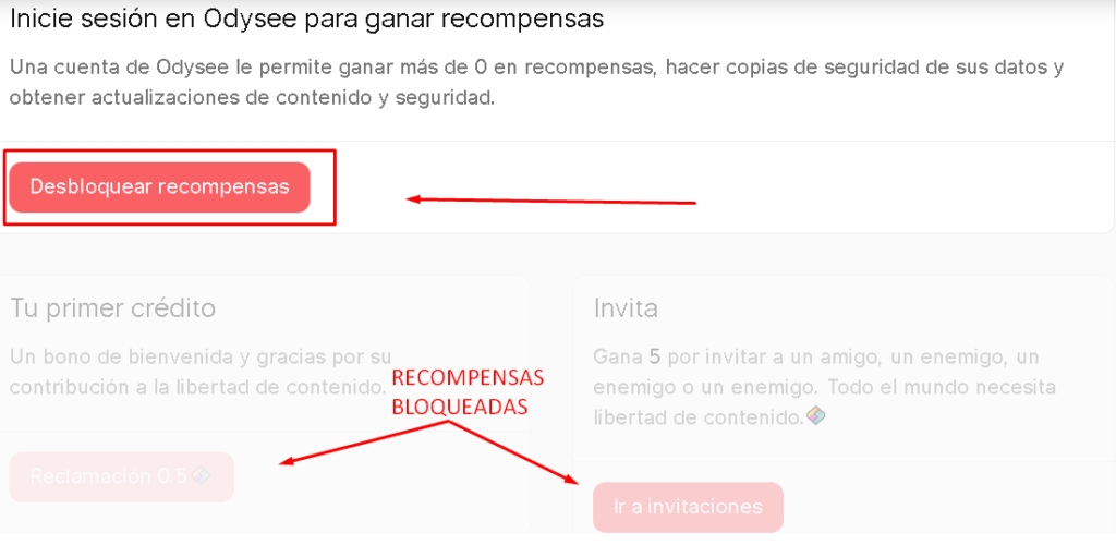 DESBLOQUEAR RECOMPENSAS ODYSEE 1024x500 - 💎Odysee  –  La blockchain que te paga criptomonedas por ver y crear videos