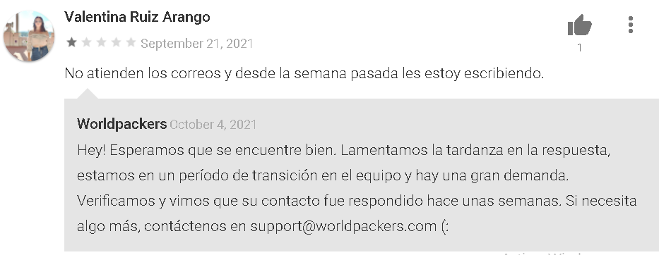 Comentario Negativo 1 Valentina - WORLDPACKERS Tutorial (2023)  ▷💲GANA DINERO VIAJANDO💲  【DATE PRISA!!!】