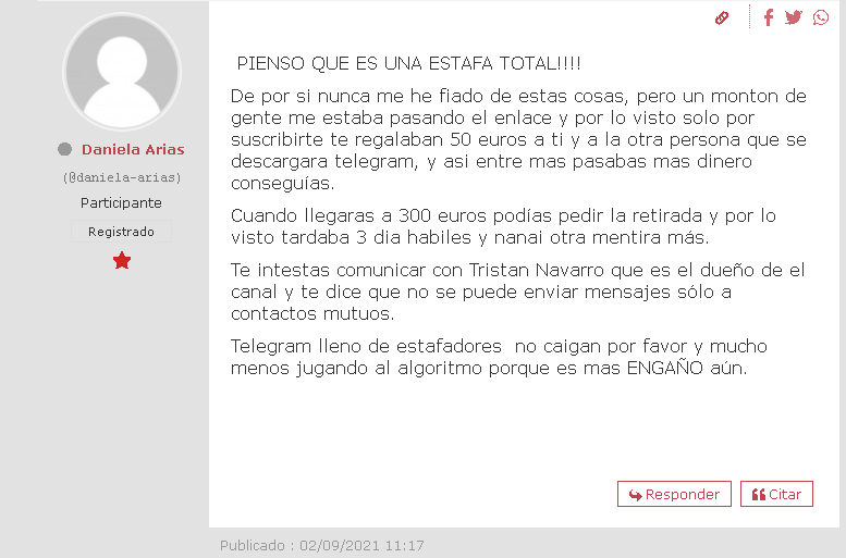 Comentario 4 - 💬CANAL DE TELEGRAM ESCUELA/FARO DE DINERO -¿Puedes ganar 5000 € con 60€? 