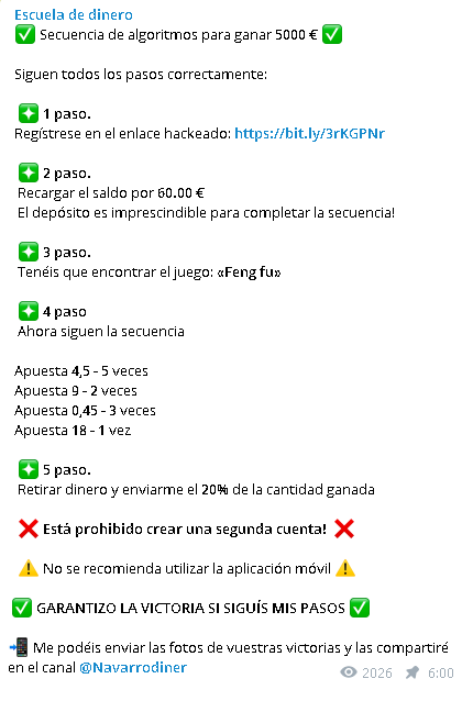 Mensaje Fijado Pasos - 💬CANAL DE TELEGRAM ESCUELA/FARO DE DINERO -¿Puedes ganar 5000 € con 60€? 