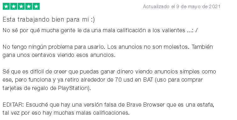 Opinion positiva 2 - 🦁BRAVE BROWSER RESEÑA (2023): Ganar CRIPTOMONEDAS POR NAVEGAR {FÁCIL}