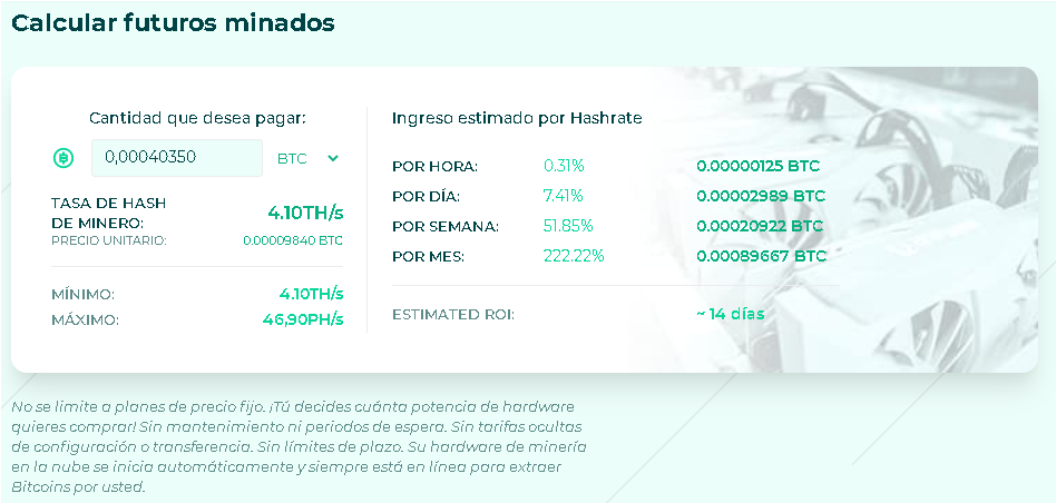 Parte Inferior Dashboard - Chainmine: Una página para minar bitcoin en la Nube ¿Funciona? ¿Es scam?