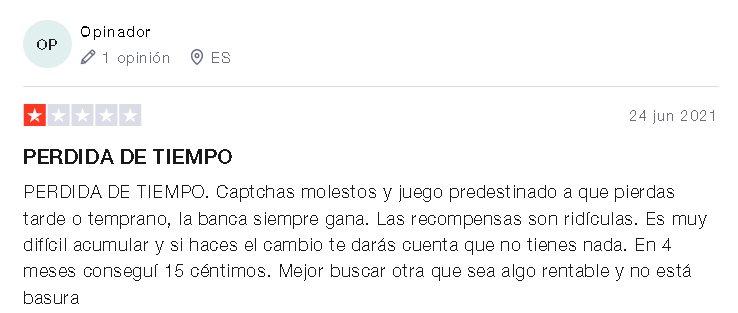 Comentario Negativo 1 - 🦊 ¿BETFURY CÓMO FUNCIONA? Casino de Criptomonedas Gratis ¿Es SCAM?