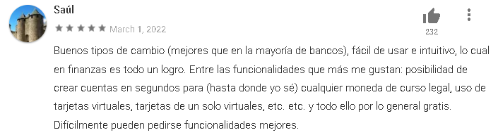 Comentario Positivo 3 - Revolut: Banca Digital Europea pagando 40 € por cada referido