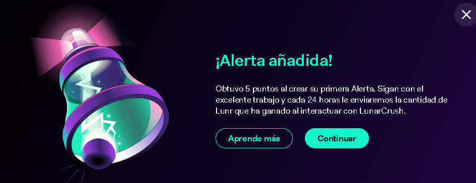 5 Puntos por configurar alerta - 🌘LUNARCRUSH Guía (2023) -【GANAR CRIPTOMONEDAS con tus REDES SOCIALES】