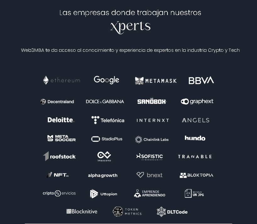 Xperts Empresas - 🎓Curso Web 3.0 MBA: Objetivos - Contenidos - Profesores - Admisiones