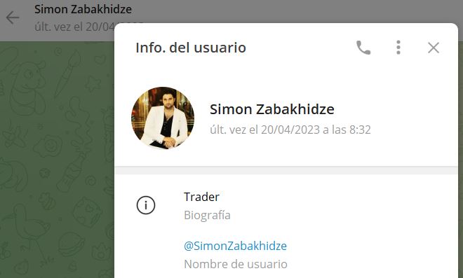 Simon Zabakhidze - Listado de CANALES EN TELEGRAM de INVERSIÓN ESTAFA 2023