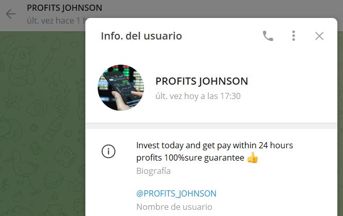 profits johnson - Listado de CANALES EN TELEGRAM de INVERSIÓN ESTAFA 2023