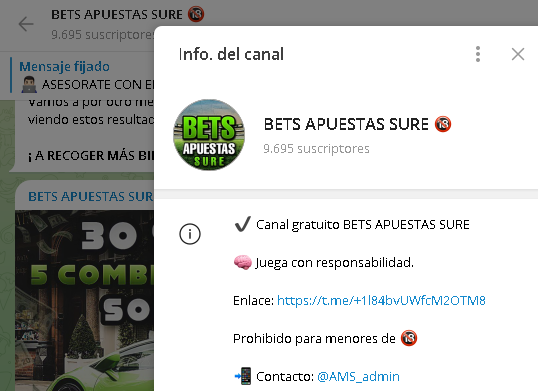 Bets Apuestas Sure Logo - Listado Canales en Telegram de Apuestas Deportivas ESTAFA