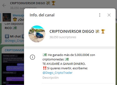 CRIPTOINVERSOR DIEGO - Listado de CANALES EN TELEGRAM de INVERSIÓN ESTAFA 2023