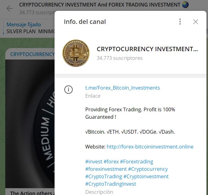 CRYPTOCURRENCY INVESTMENT And FOREX TRADING INVESTMENT - Listado de CANALES EN TELEGRAM de INVERSIÓN ESTAFA 2023