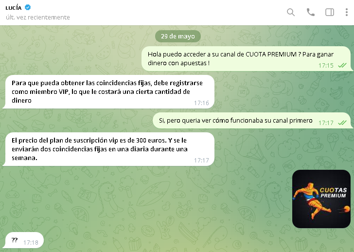 CUOTA PREMIUM - Listado Canales en Telegram de Apuestas Deportivas ESTAFA