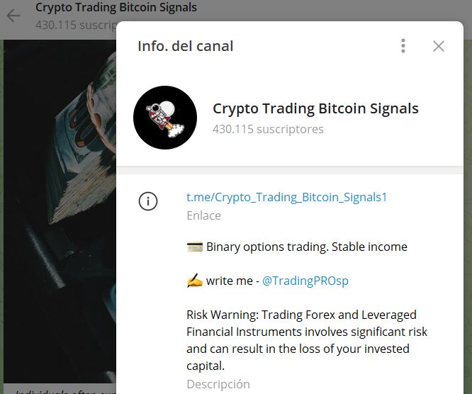 Crypto Trading Bitcoin Signals - Listado de CANALES EN TELEGRAM de INVERSIÓN ESTAFA 2023
