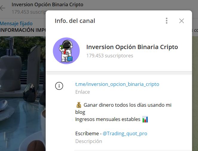 Inversion Opcion Binaria Cripto - Listado de CANALES EN TELEGRAM de INVERSIÓN ESTAFA 2023