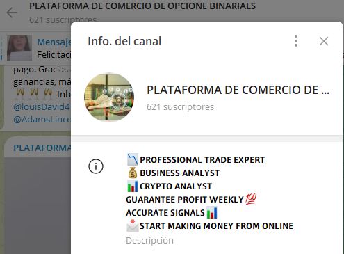 PLATAFORMA DE COMERCIO DE OPCIONE BINARIALS - Listado de CANALES EN TELEGRAM de INVERSIÓN ESTAFA 2023