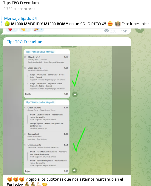 Panel TIPSTPO - 🥎⚽ TipsTPO: Expertos en Apuestas Deportivas Telegram |GRATUITAS|