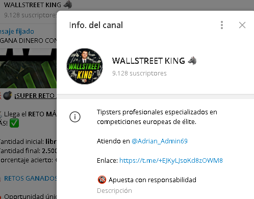 WallStreetKing Logo - Listado Canales en Telegram de Apuestas Deportivas ESTAFA