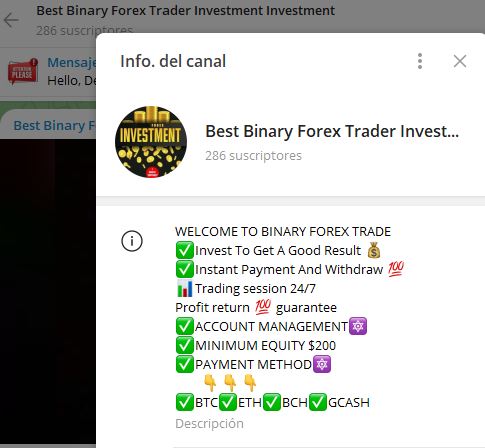 best binary forex trader investment - Listado de CANALES EN TELEGRAM de INVERSIÓN ESTAFA 2023