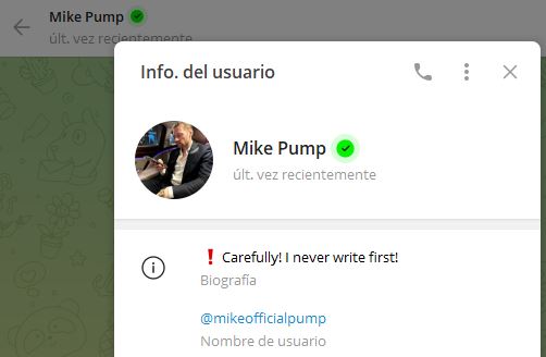 mike pump - Listado Canales  en Telegram de Pump and Dump ESTAFA