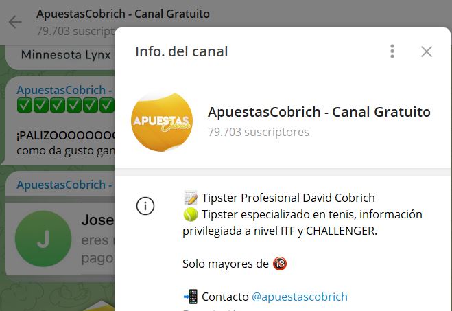 ApuestasCobrich - Listado Canales en Telegram de Apuestas Deportivas ESTAFA