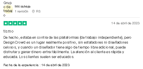 Comentario Positivo 5 - [ DESIGNCROWD ] Gana como Diseñador Gráfico Freelance de LOGOS y WEB ¿Funciona? |2023|