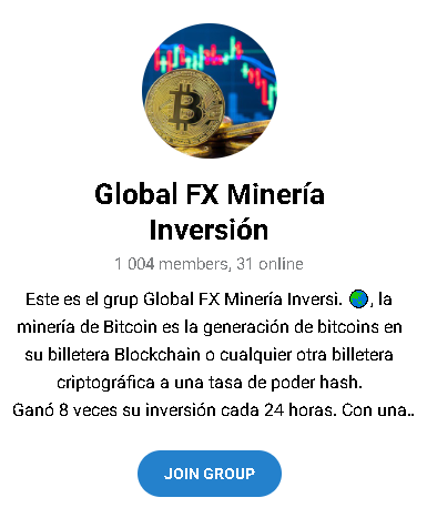 Global FX Mineria Inversion - Listado de Canales en Telegram Piramidales ESTAFAS