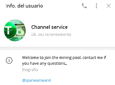 Mining Pool Channel Administrador - Listado de canales de Telegram Minería ESTAFA
