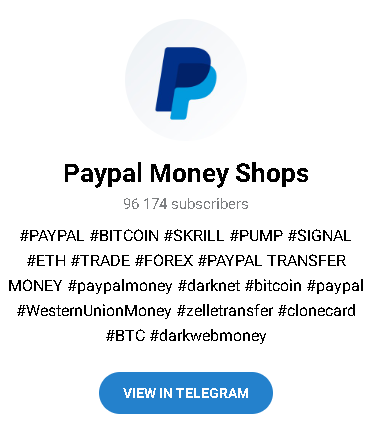 Paypal Money Shops - Listado de canales de Telegram de Ganar Dinero ESTAFA