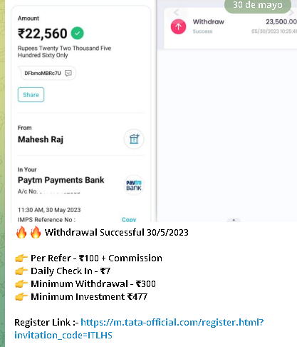 Paytman Cash Online Earnings Apps Detalle - Listado de canales de Telegram de Ganar Dinero ESTAFA