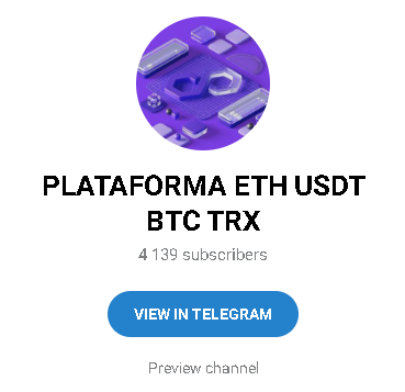 Plataforma ETH USDT BTC TRX Logo - Listado de canales de Telegram de Criptomonedas ESTAFA