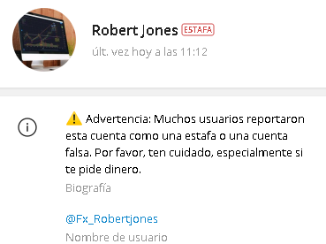 Robert Jones Estafas - Listado Canales en Telegram de Trading ESTAFAS