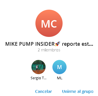 Unirme a Canal Mike Pump Insider 2 - Listado de canales de Telegram de Criptomonedas ESTAFA