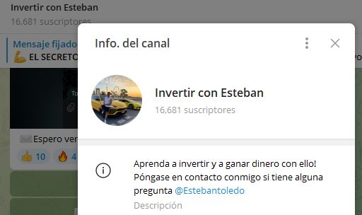 invertir con esteban - Listado de CANALES EN TELEGRAM de INVERSIÓN ESTAFA 2023