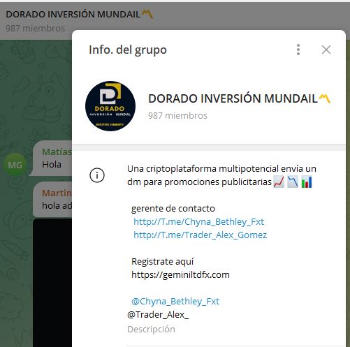 DORADO INVERSION MUNDAIL - Listado de CANALES EN TELEGRAM de INVERSIÓN ESTAFA 2023