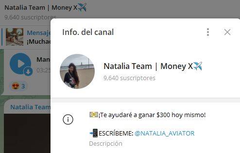 Natalia Team Money - Listado de BOTS en Telegram que son ESTAFA